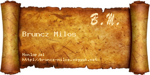 Bruncz Milos névjegykártya